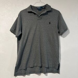 Polo by Ralph Lauren Men’s Medium Custom Fit Gray Polo Shirt – Short Sleeve Clas
